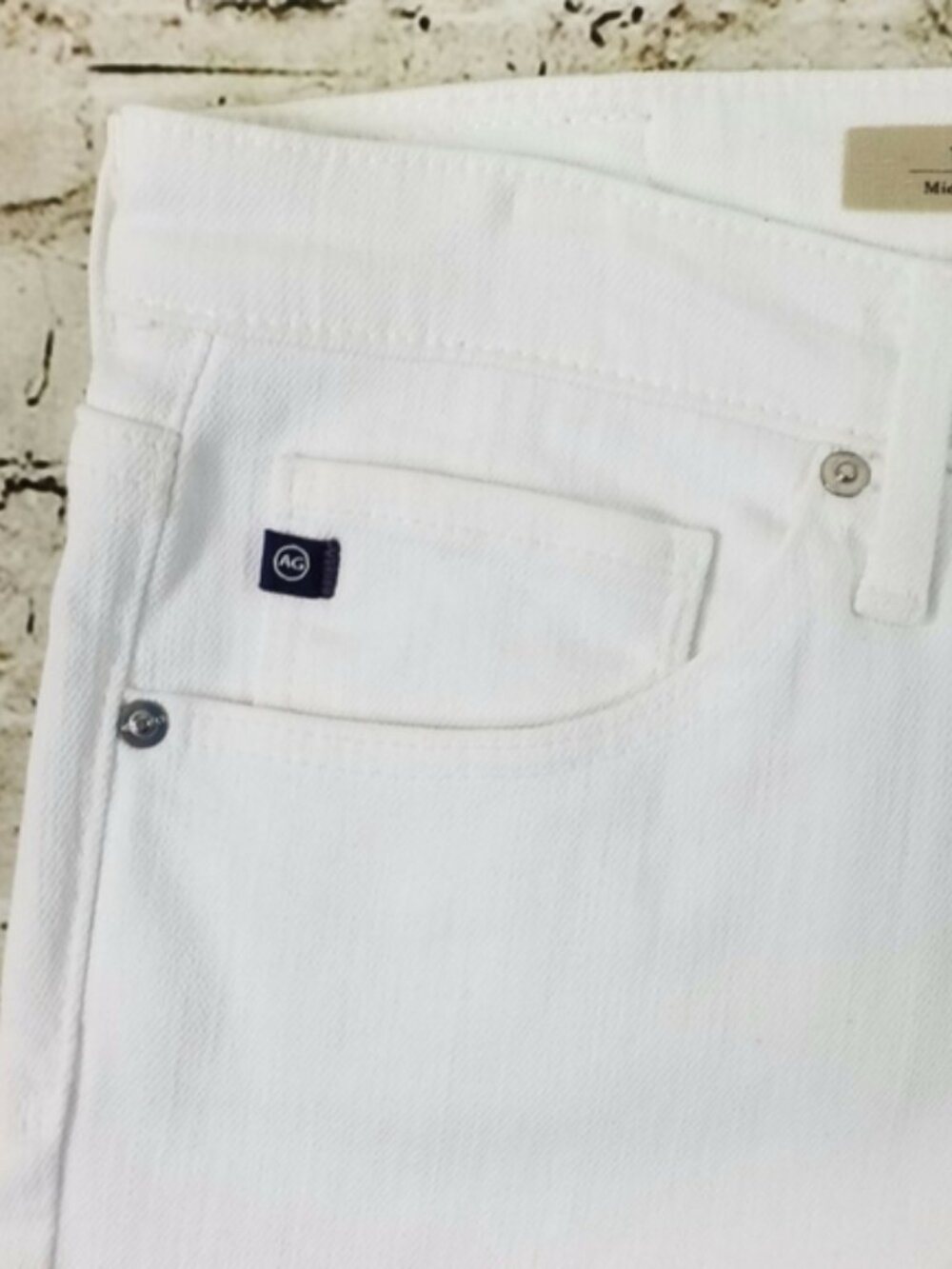 AG Adriano Goldschmied The Prima White Mid Rise Stretch Cigarette Jeans Women 29 - Picture 11 of 16
